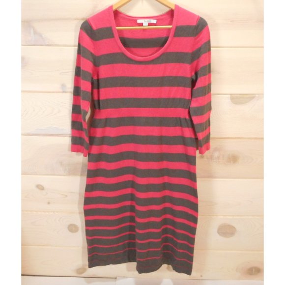 Boden Dresses & Skirts - Boden Sweater Dress Women's Size 10 R Striped Salmon Pink and Brown